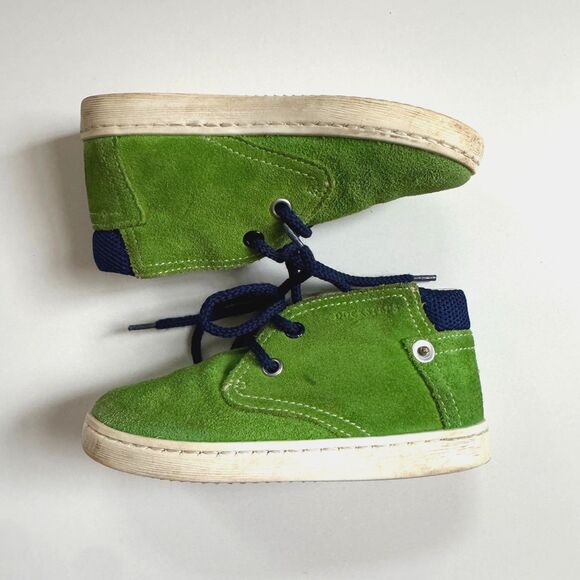 Docksteps Bambino Toddler Green Suede Sneakers Mid Lace Shoes Italy EU 25 / US 8 - Picture 3 of 7